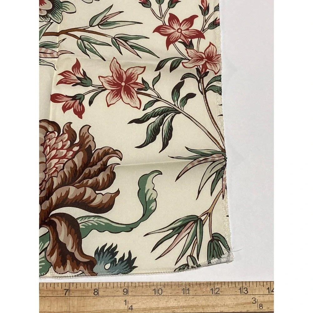 Brunschwig & Fils‎ Sample Floral Luberon Print In Red/Teal  12.5
